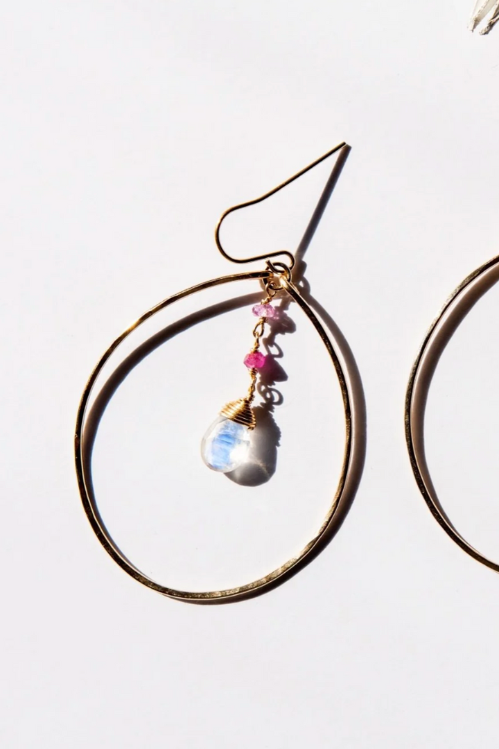 Tree Myriah - Ombre Gemstone Hoops in 14k Gold Fill