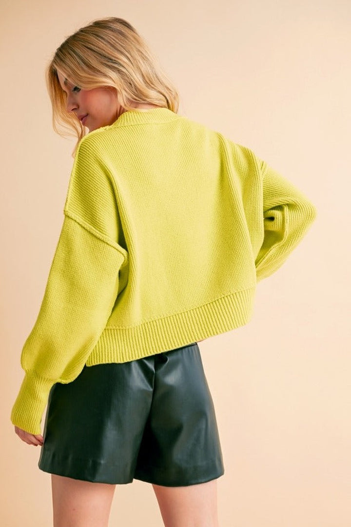 AEMI + CO - Regina Sweater 2 in Acid Lime