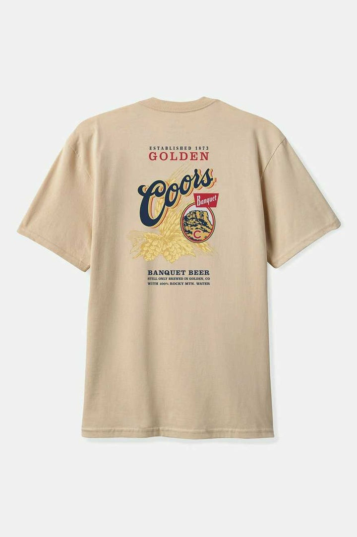 Brixton - COORS Start You Legacy Hops T-Shirt in Cream