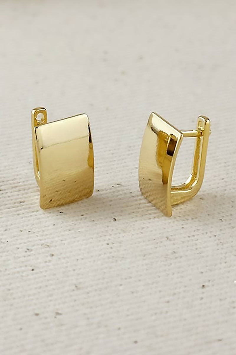 GoldFi - Polished Plate Clicker Hoop Earrings in Gold