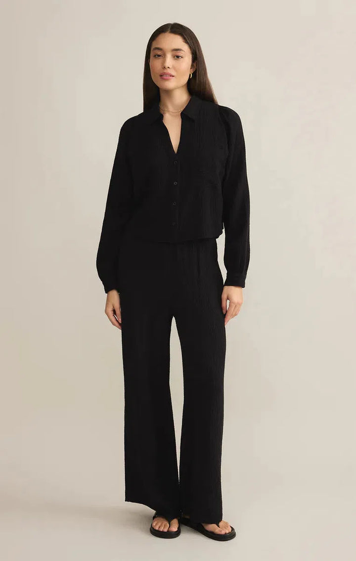 Z Supply - Cassidy Full Length Gauze Pant in Black