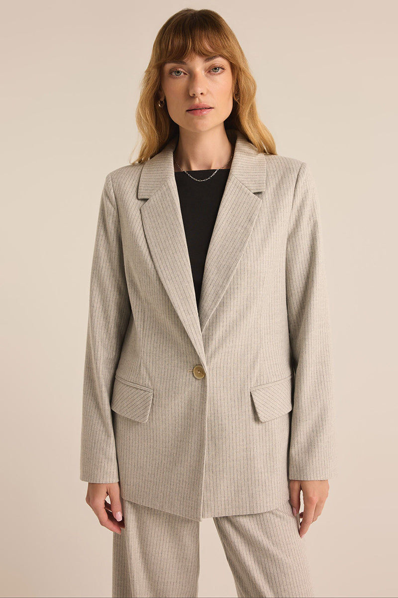 Z Supply - Monroe Pinstripe Blazer in Sea Salt