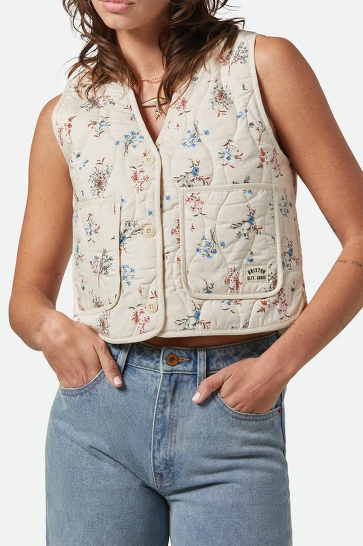 Brixton - Field Floral Quilted Vest in Whitecap/Hazelnut/Ditsy Floral