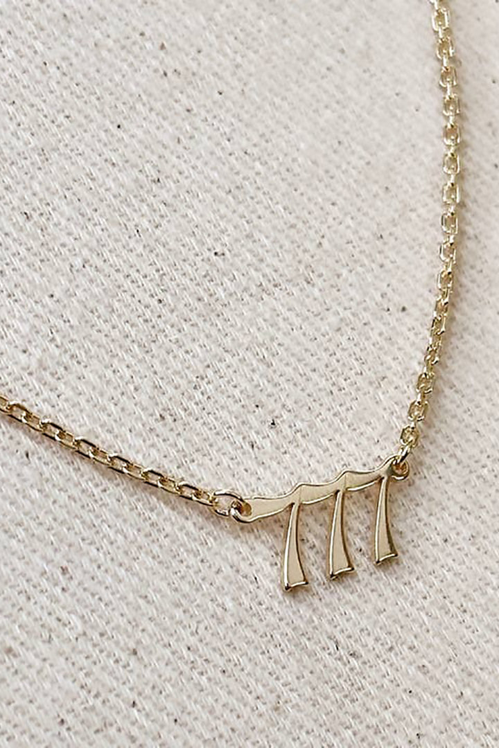 GoldFi - Angel Number Necklace 777 in Gold