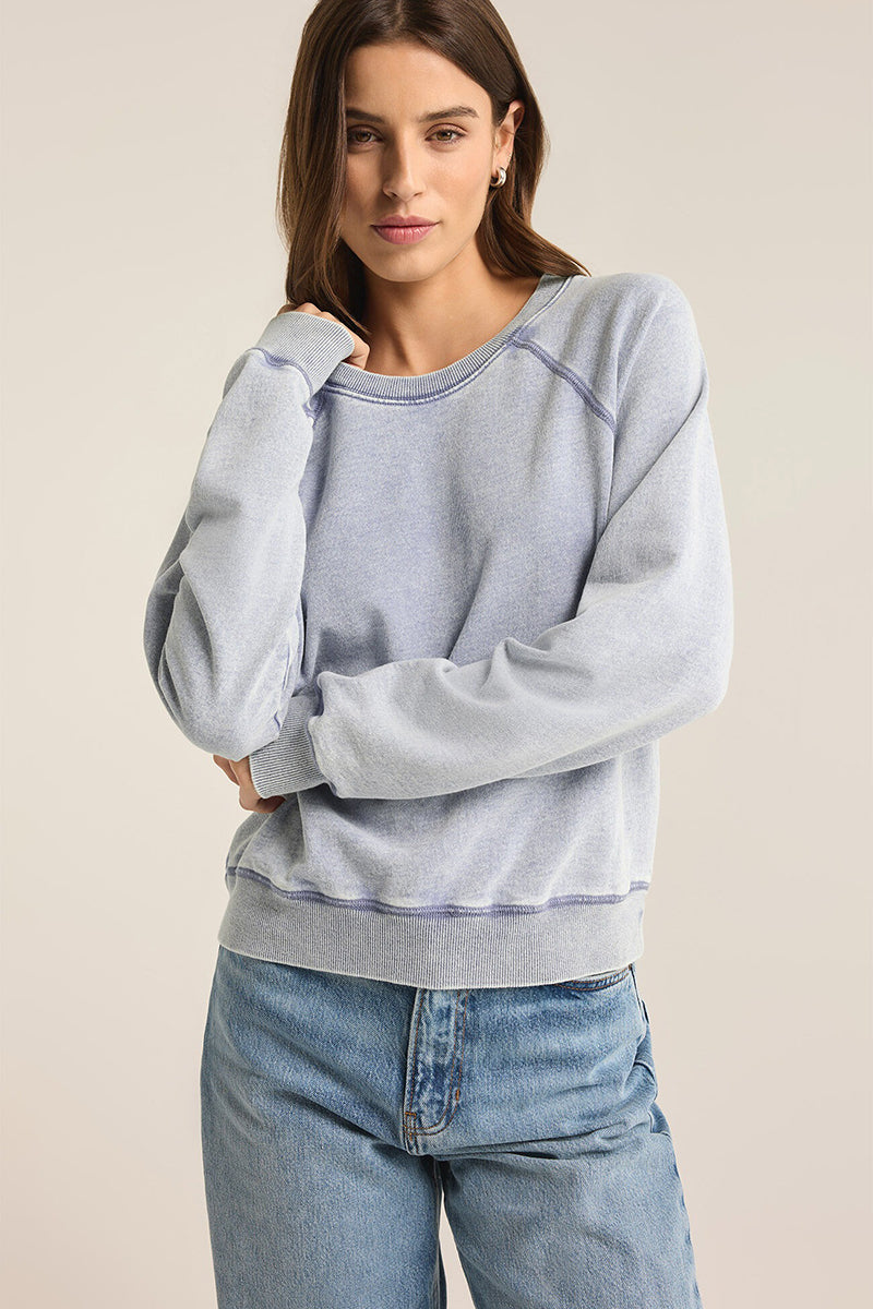 Z Supply - Saldana Knit Denim Top in Washed Indigo