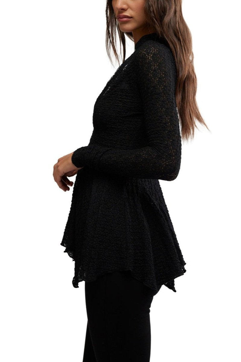 Free People - Janey Lace Top in Black