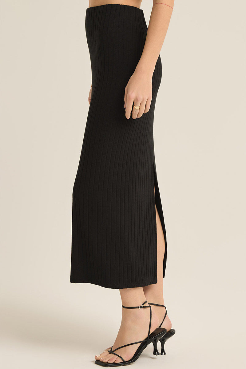 Z Supply - Louisa Rib Midi Skirt in Black