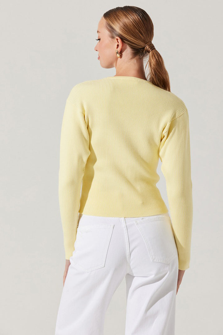 Astr - Delynn Cardigan in Lemon