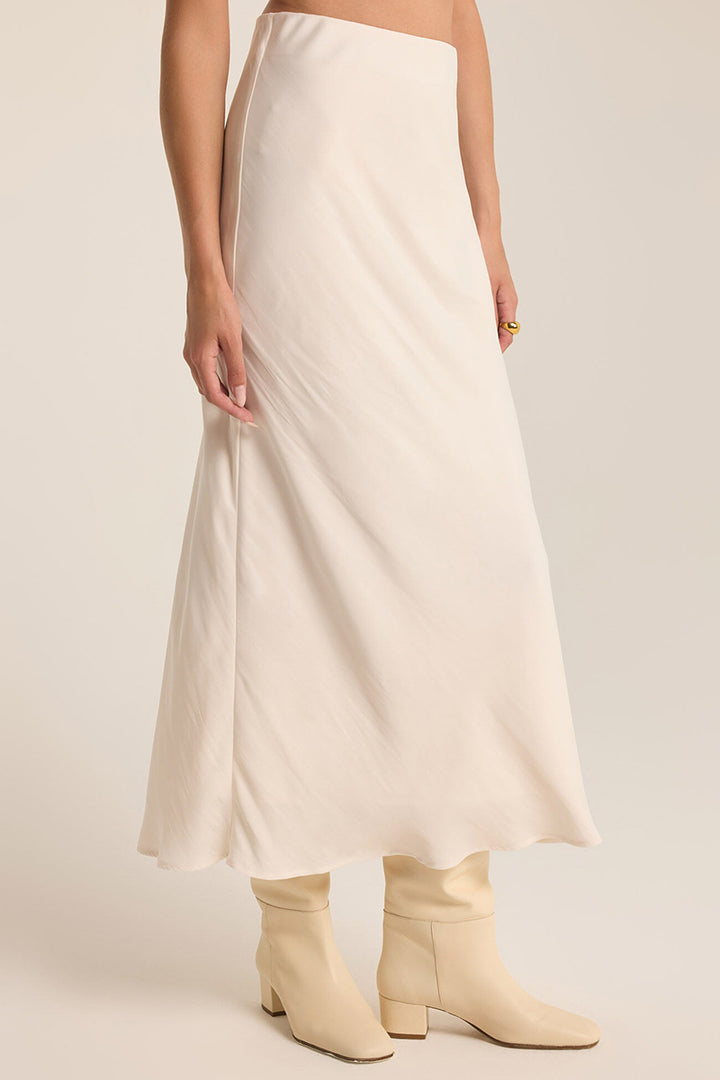 Z Supply - Europa Poly Sheen Skirt in Sea Salt