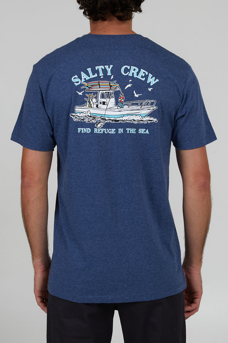 Salty Crew - Fish On Short Sleeve Classic Tee in Navy Heather