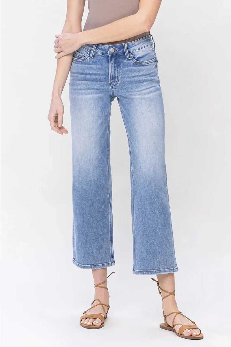 VERVET by Flying Monkey - Deference - Mid Rise Crop Straight Dad Jeans