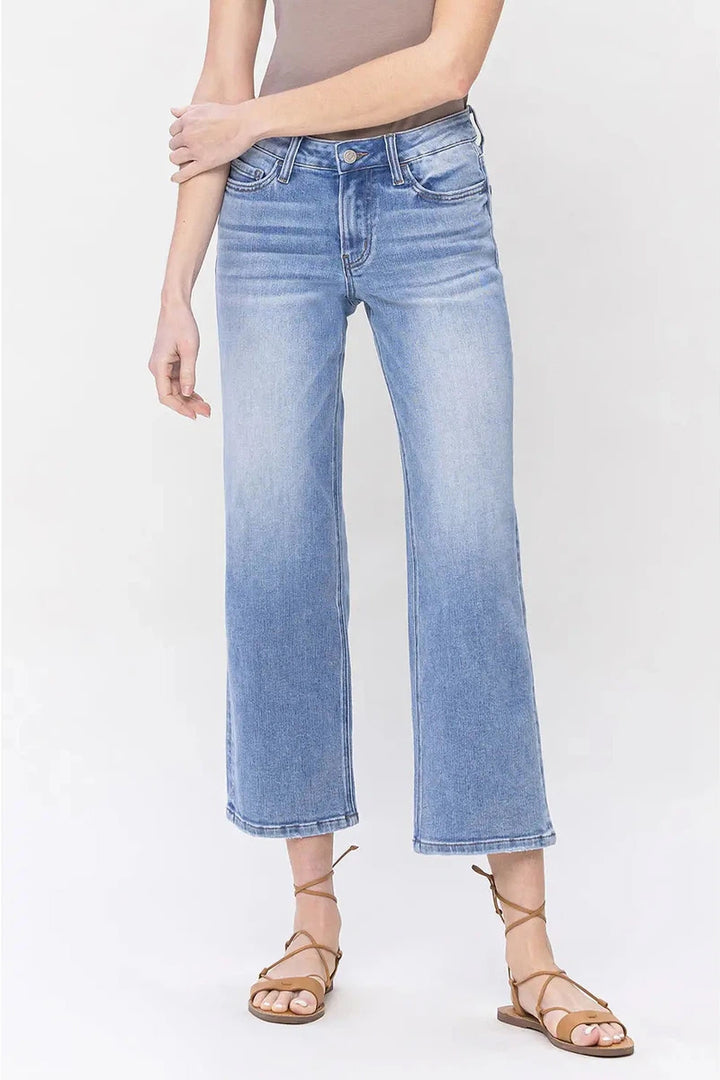 VERVET by Flying Monkey - Deference - Mid Rise Crop Straight Dad Jeans