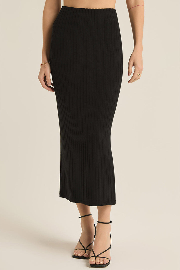 Z Supply - Louisa Rib Midi Skirt in Black