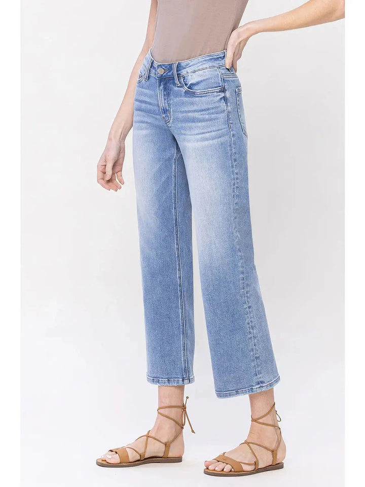 VERVET by Flying Monkey - Deference - Mid Rise Crop Straight Dad Jeans