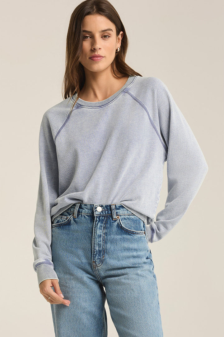 Z Supply - Saldana Knit Denim Top in Washed Indigo