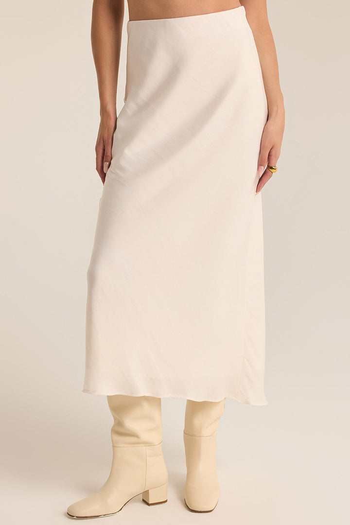 Z Supply - Europa Poly Sheen Skirt in Sea Salt