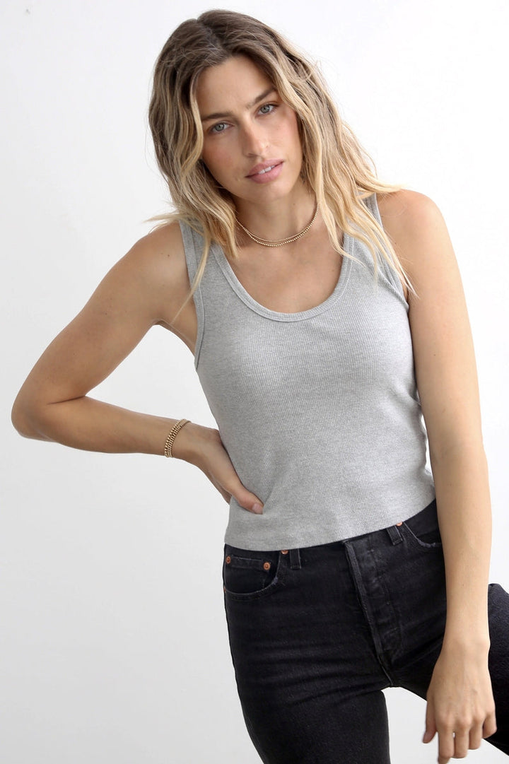 perfectwhitetee - Blondie Tank in Heather Grey